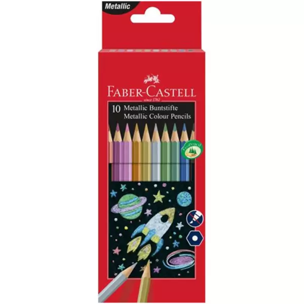 Faber-Castell: Set de 10 buc. creioane colorate - culori metalice