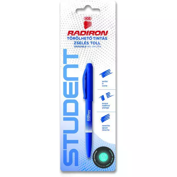 ICO: Student Radiron törölhető kék tintás zselés toll - többféle