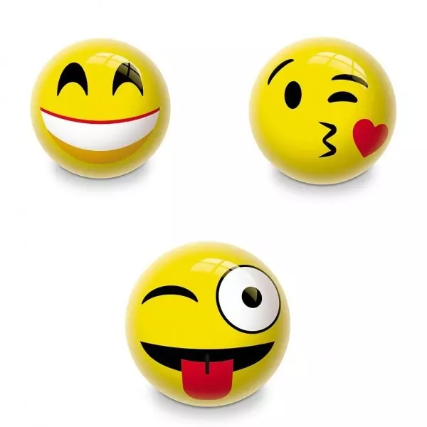 Emoji mintás labda, 23 cm - többféle