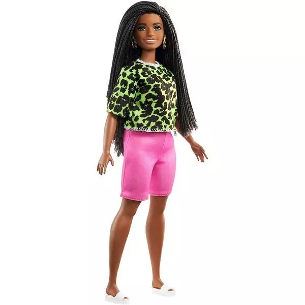 Barbie Fashionistas: Barna bőrű molett Barbie afrofonással