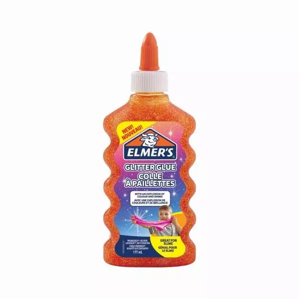 Elmer's: Adeziv cu glitter, 177 ml - portocaliu
