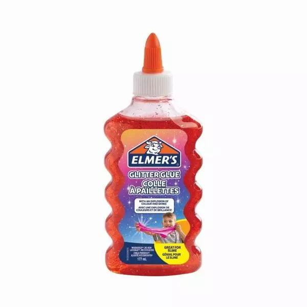 Elmer's: Adeziv cu glitter, 177 ml - roșu