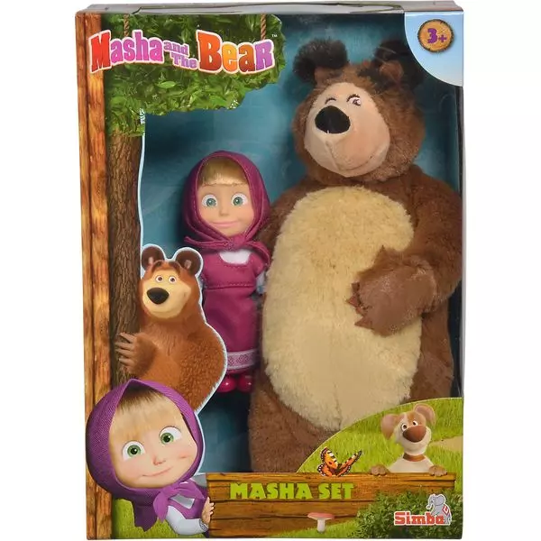 Masha and the Bear: Set de joacă Ursul de pluș și păpușa Masha