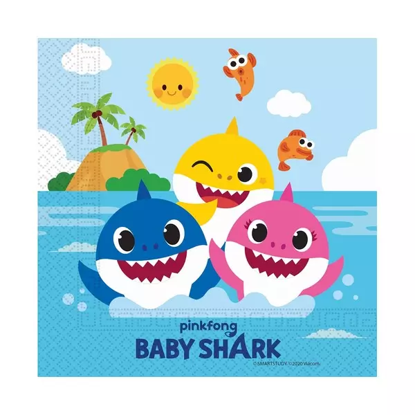 Baby Shark: 20 darabos szalvéta - 30 x 30 cm