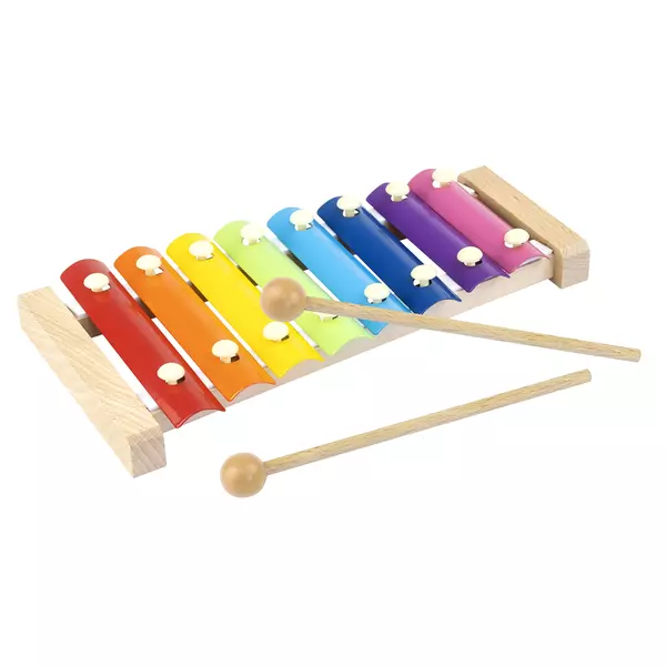 Vidám színes játék fa xilofon