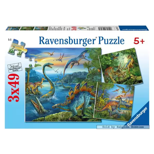 Dinoszaurusz fantázia 3 x 49 darabos puzzle
