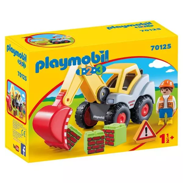 Playmobil: 1.2.3 Excavator cu braț mobil 70125
