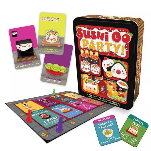 Gamewright: Sushi Go Party - joc de societate în lb. maghiară