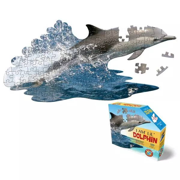 WOW: Puzzle siluetă junior - 100 piese, delfin