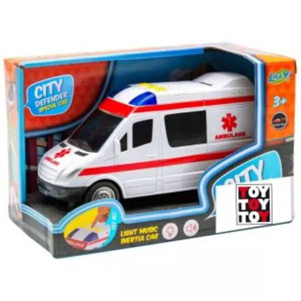 Ambulanță cu lumină și sunet - 17 cm
