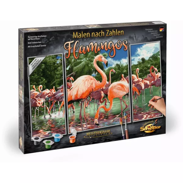 Schipper: Festés számok szerint - flamingók, 50 x 80 cm