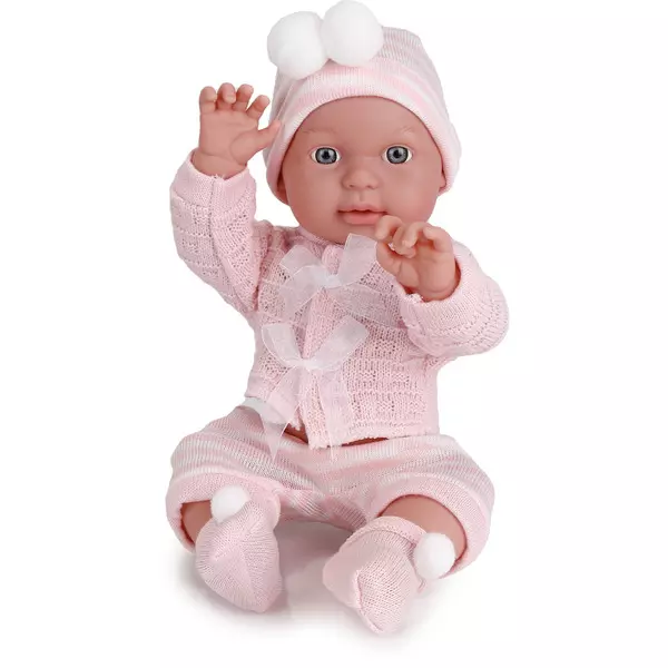 Anmiya baba kötött pulcsiban csíkos nadrágban - 45 cm