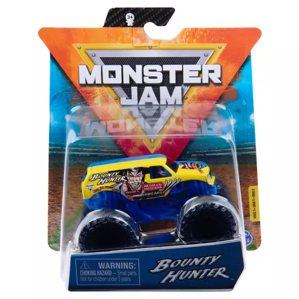 Monster Jam: Mașinuță Bounty Hunter cu brățară silicon