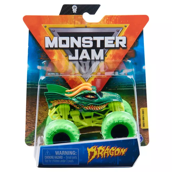 Monster Jam: Mașinuță Dragon cu brățară silicon