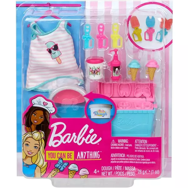 Barbie: fagyi és jégkrém készítő szett gyurmával