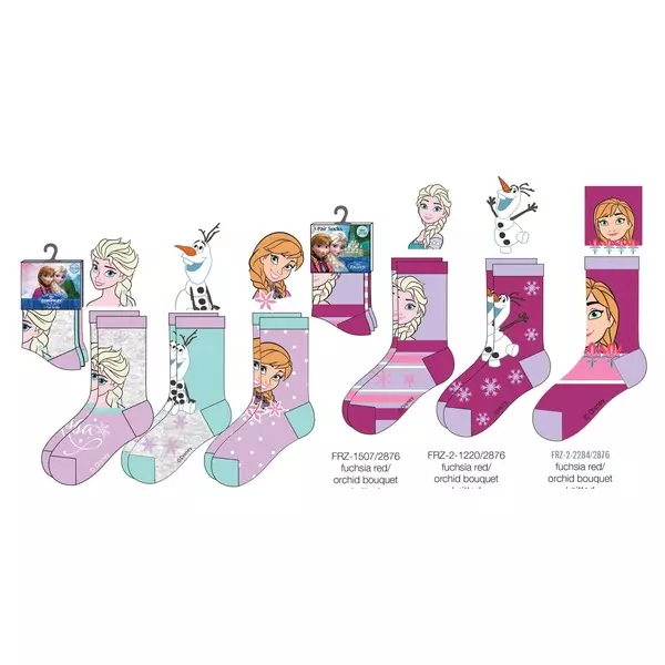Frozen: set 3 perechi de șosete 31-34, diferite modele