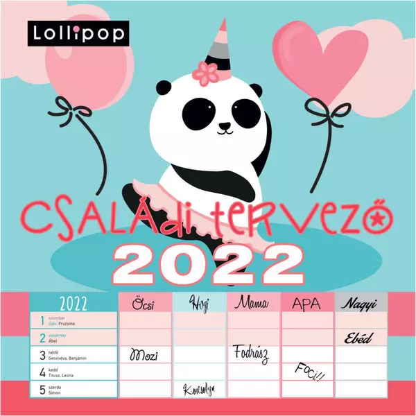 Lollipop: Falinaptár, családi tervező - 2022
