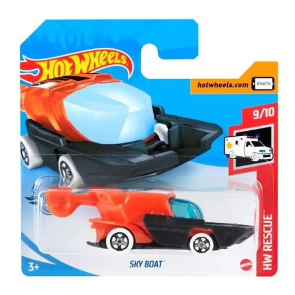 Hot Wheels: Mașinuță Sky Boat - negru-portocaliu