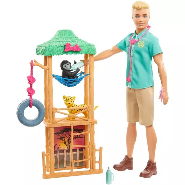 Barbie Ken carierist: Set de joacă - Veterinarul animalelor sălbatice