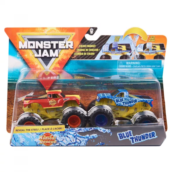 Monster Jam: Radical Rescue și Blue Thunder - set cu 2 mașinuțe