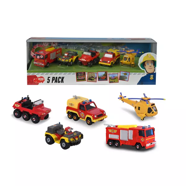 Dickie: Pompierul Sam - set de 5 mașinuțe