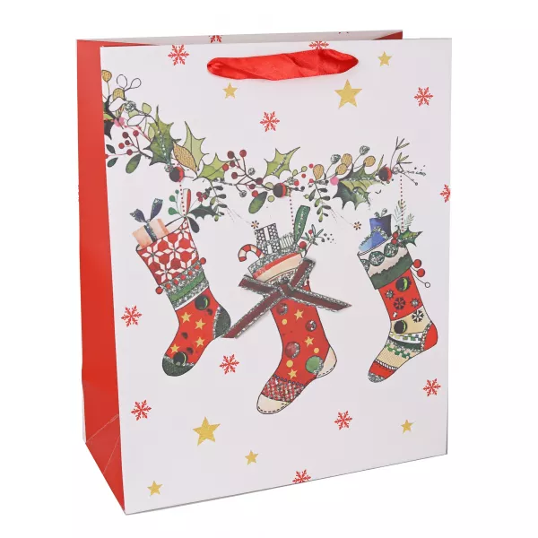 Karácsonyi zoknik ajándéktasak - 26 x 32 cm