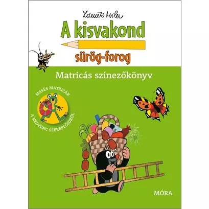 Cârtița și viața de zi cu zi - carte de colorat cu abțibilduri, în lb. maghiară