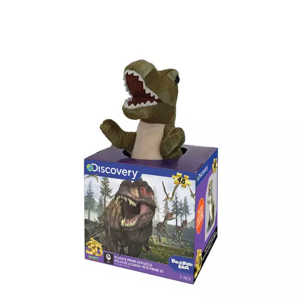 Discovery Channel: 48 darabos 3D puzzle plüss játékkal - Tyrannosaurus