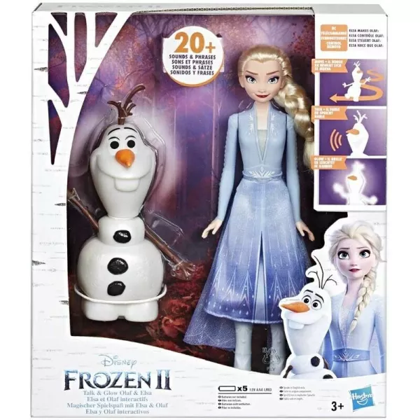 Prințesele Disney: Frozen 2 - Set Olaf și Elsa Talk and Glow