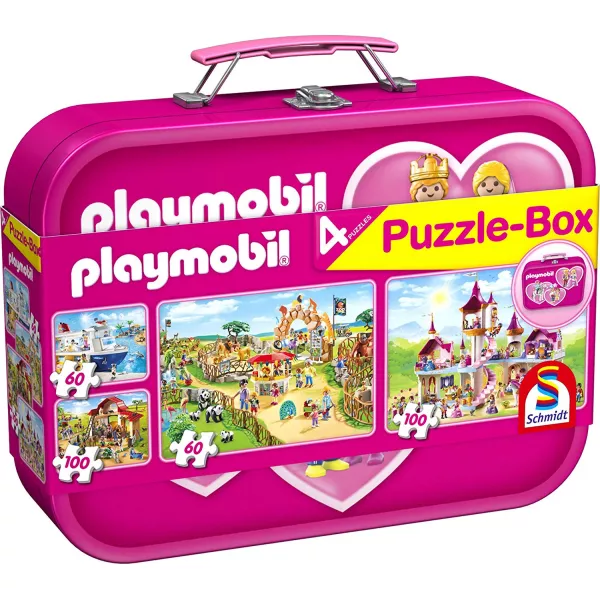 Schmidt: Playmobil - puzzle box cu 2 x 60 și 2 x 100 de piese