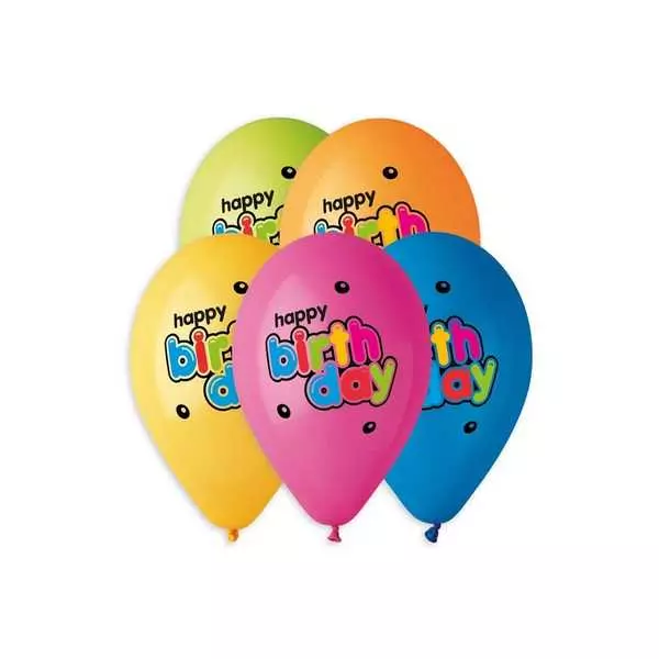 Set de 5 baloane premium cu inscripție Happy Birthday