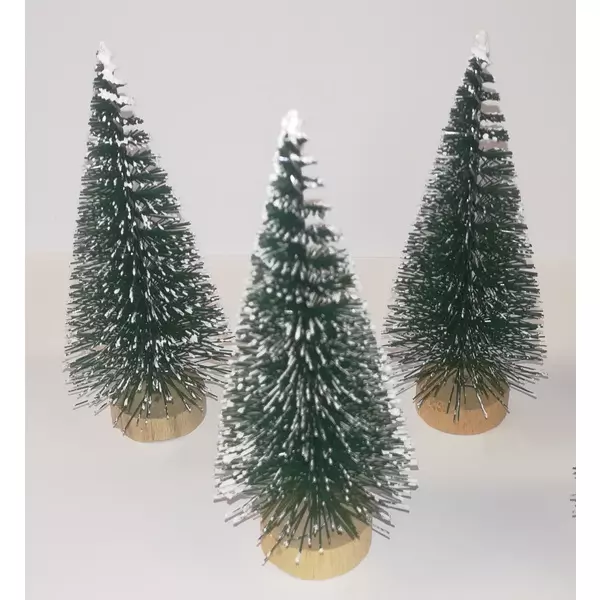 Zöld fenyőfa fa talppal - 10 cm, 3 db/cs
