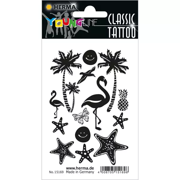 Herma: flamingós fekete fehér tetoválás