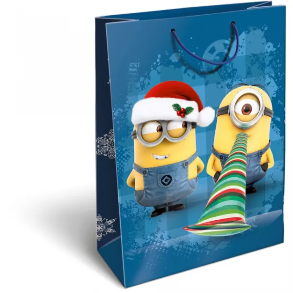 Despicable Me!: pungă cadou mare cu model Crăciun - două feluri, 24 x 10 x 32 cm