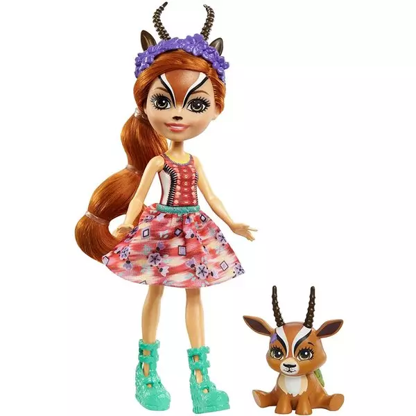 Enchantimals: Păpușa Gabriela Gazelle și figurina Racer
