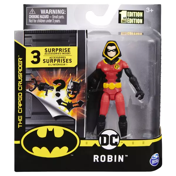 DC Batman: Figurină de acțiune Robin cu glugă, cu accesorii surpriză