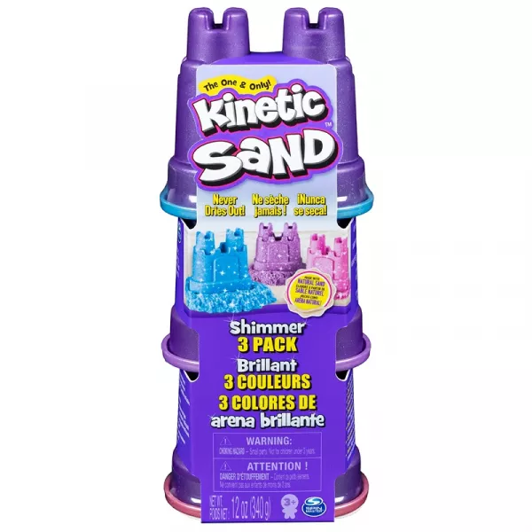 Nisip cinetic : set de 3 pachete de nisip strălucitor