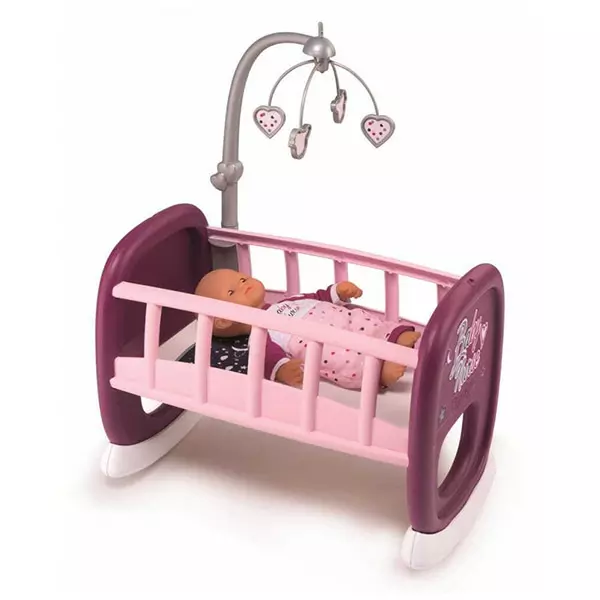 Baby Nurse: bölcső kiságyforgóval - rózsaszín - CSOMAGOLÁSSÉRÜLT
