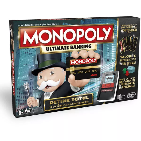 Monopoly: Ultimate Banking társasjáték - román nyelvű - CSOMAGOLÁSSÉRÜLT