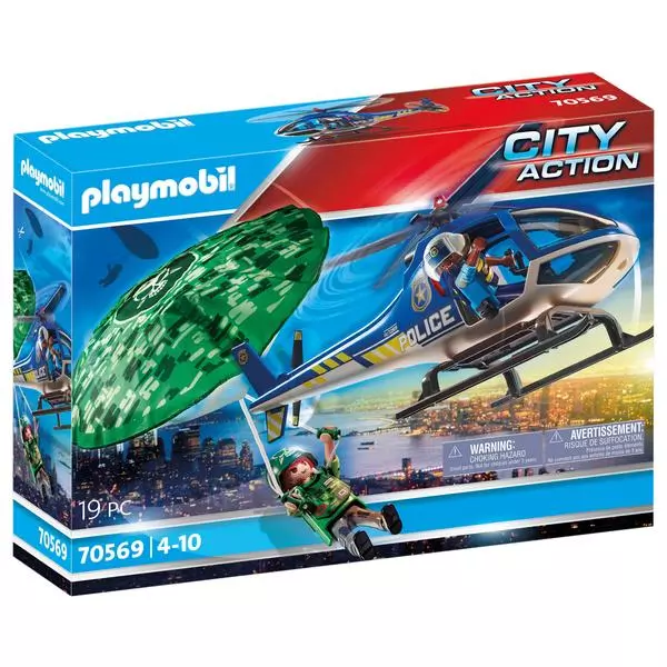 Playmobil: Rendőrségi helikopter - Ejtőernyős-üldözés, 70569