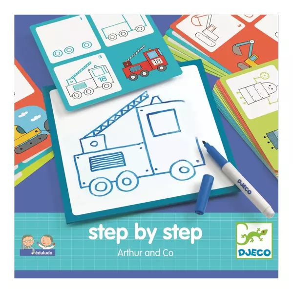 Djeco: Rajzolj lépésről lépésre - Járművek - Step by step Arthur and Co