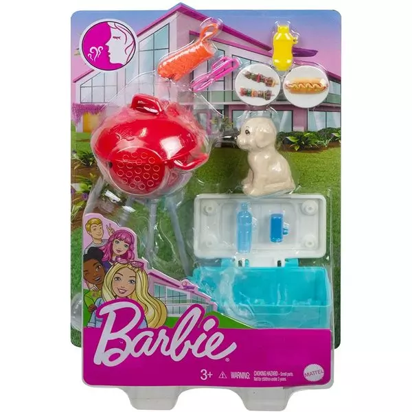 Barbie: Mini-set de joacă cu animăluțe - Grătar cu cățelușă