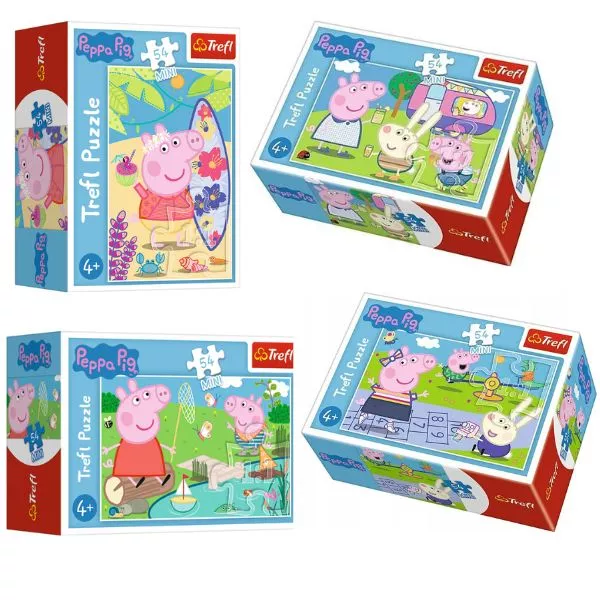 Peppa Pig: Ziua fericită a lui Peppa - mini puzzle cu 54 piese - diferite