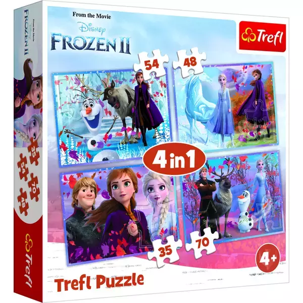Frozen 2: Călătorie în necunoscut - puzzle 4-în-1