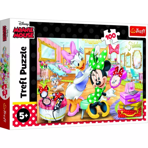 Minnie Mouse: Minnie în salonul de înfrumusețare - puzzle cu 100 de piese