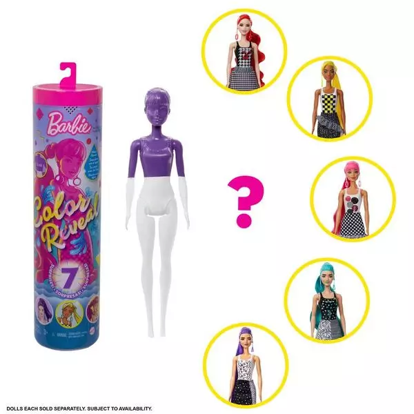Barbie: Color Reveal meglepetés baba - Divatos színek