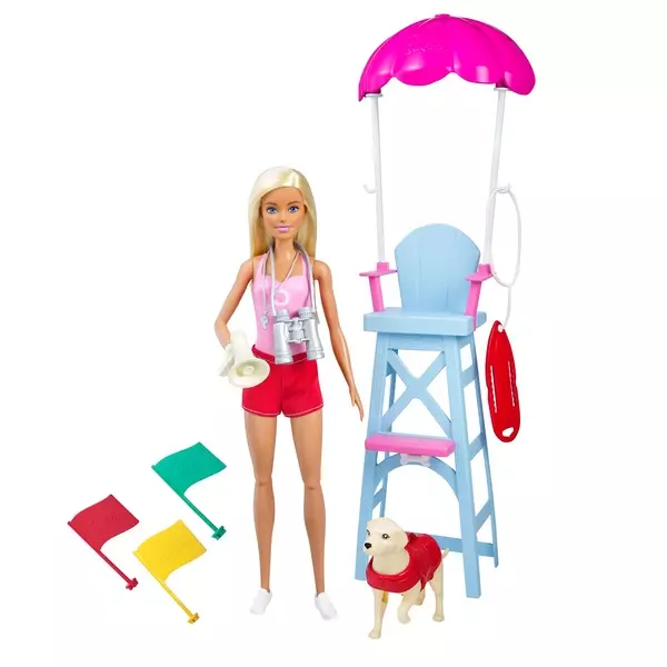 Barbie: Sportos játékszett - vízimentő Barbie
