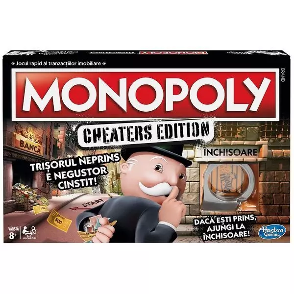Monopoly: Szélhámosok társasjáték - román nyelvű - CSOMAGOLÁSSÉRÜLT
