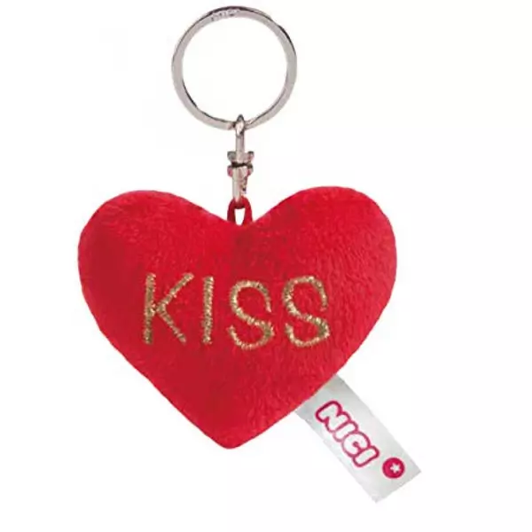 Nici: Plüss szív kulcstartó - Kiss