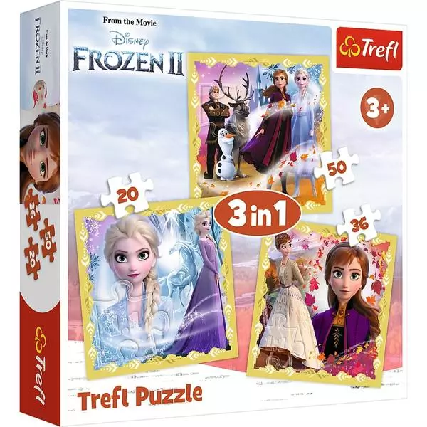 Trefl: Frozen 2 - Puterea lui Anna și Elsa - puzzle 3-în-1